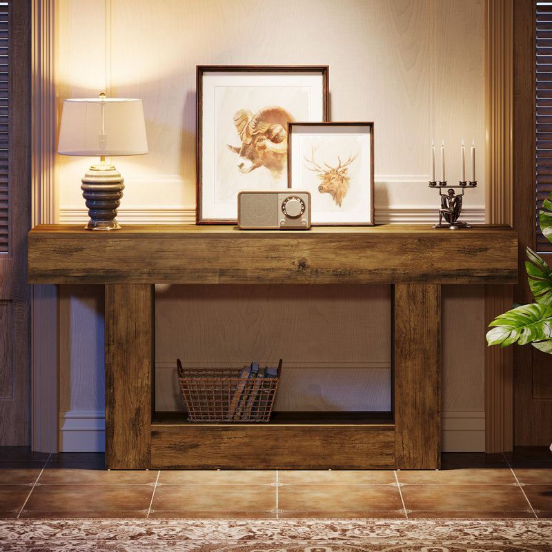 160cm Console Table, Vintage Brown, Vintage Brown