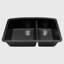 32 in. x 19 in. Quartz Undermount 60/40 Double Bowl Kitchen Sink-89728295