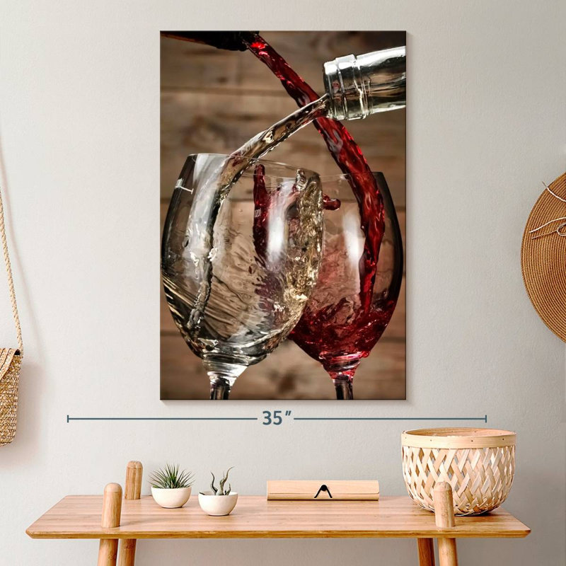 Éclaboussures de vin - reproduction sur toile tendue, H 30 po x l 20 po x P 1,25 po