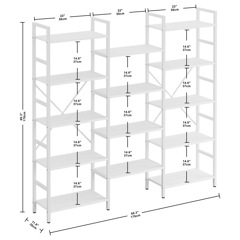 Etagere Bookcase, Industrial White