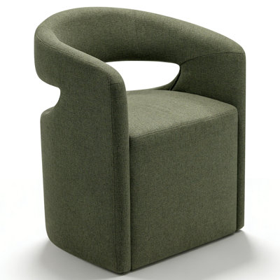 Upholstered Dining Chair with Hidden Casters