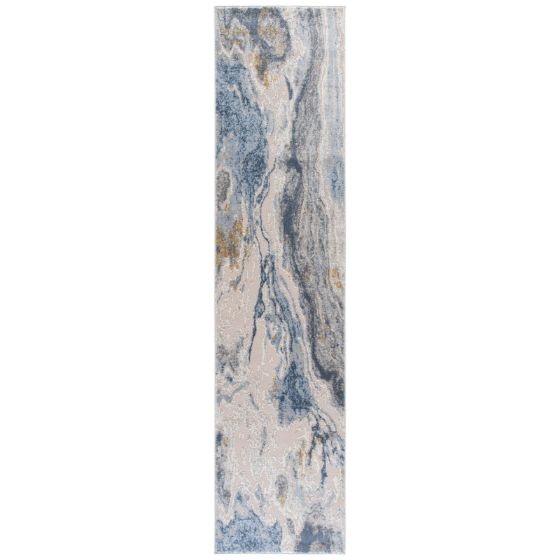 Palma 374 Performance Abstract Rug, 2'-2" X 9'-0" Runner
