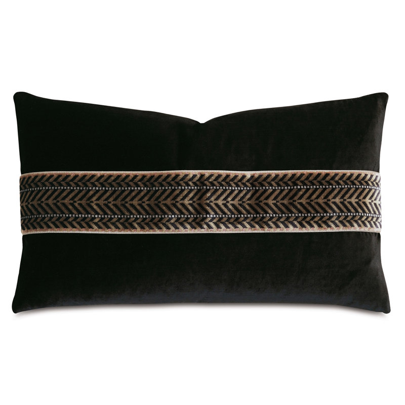 Ebony Pillow Cover & Insert, Rectangle 13" x 22"