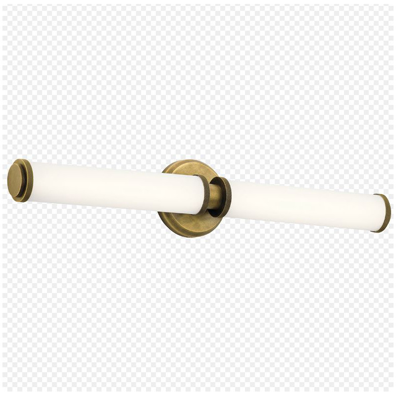 Barre d'éclairage de salle de bain 2 lumières DEL Philipsburg, Laiton naturel