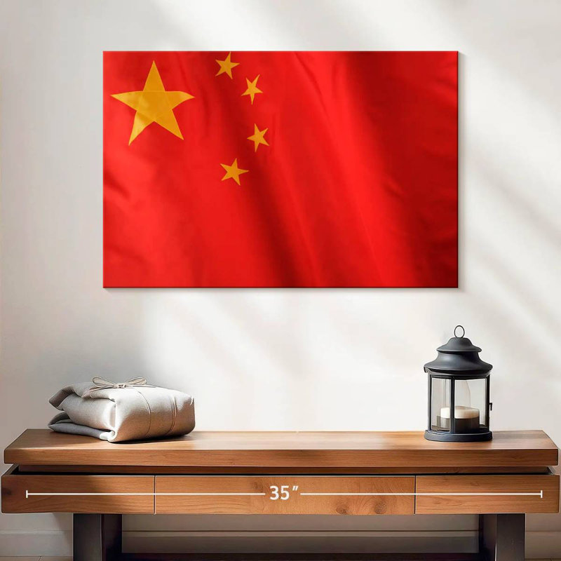 Drapeau chinois en tissu, H 16 po x l 24 po