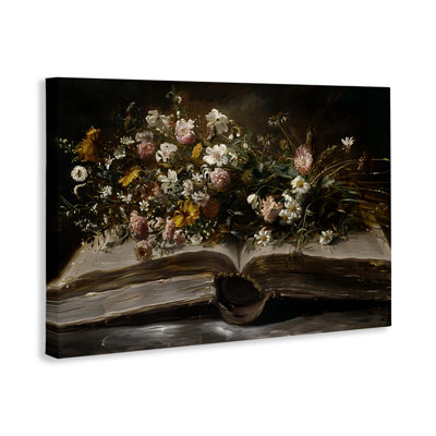 Toile florale antique à livre ouvert, design par Jacky Ngan