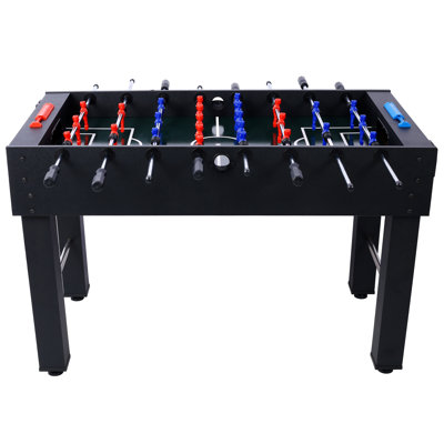 Table de soccer sur table 54 pouces Hurricane pour salle de jeux familiale avec finition cerisier clair, pointage analogique et accessoires gratuits - noir