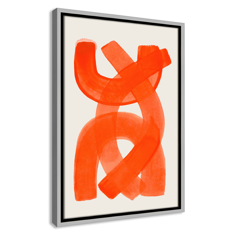 «Orange Strokes Print» par Haniff, Toile avec cadre, Flottant argent, L 13,5 po x H 19,5 po