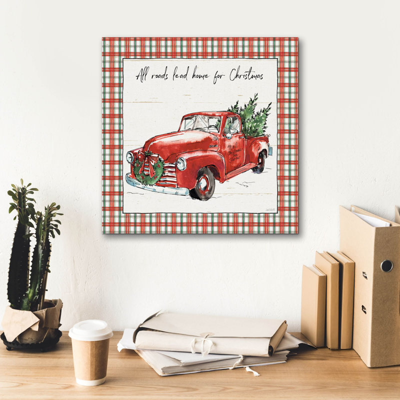 Toile épique «Holiday On The Farm 6 Plaid» par Anne Tavoletti, 18 po x 18 po, H 18 po x l 18 po