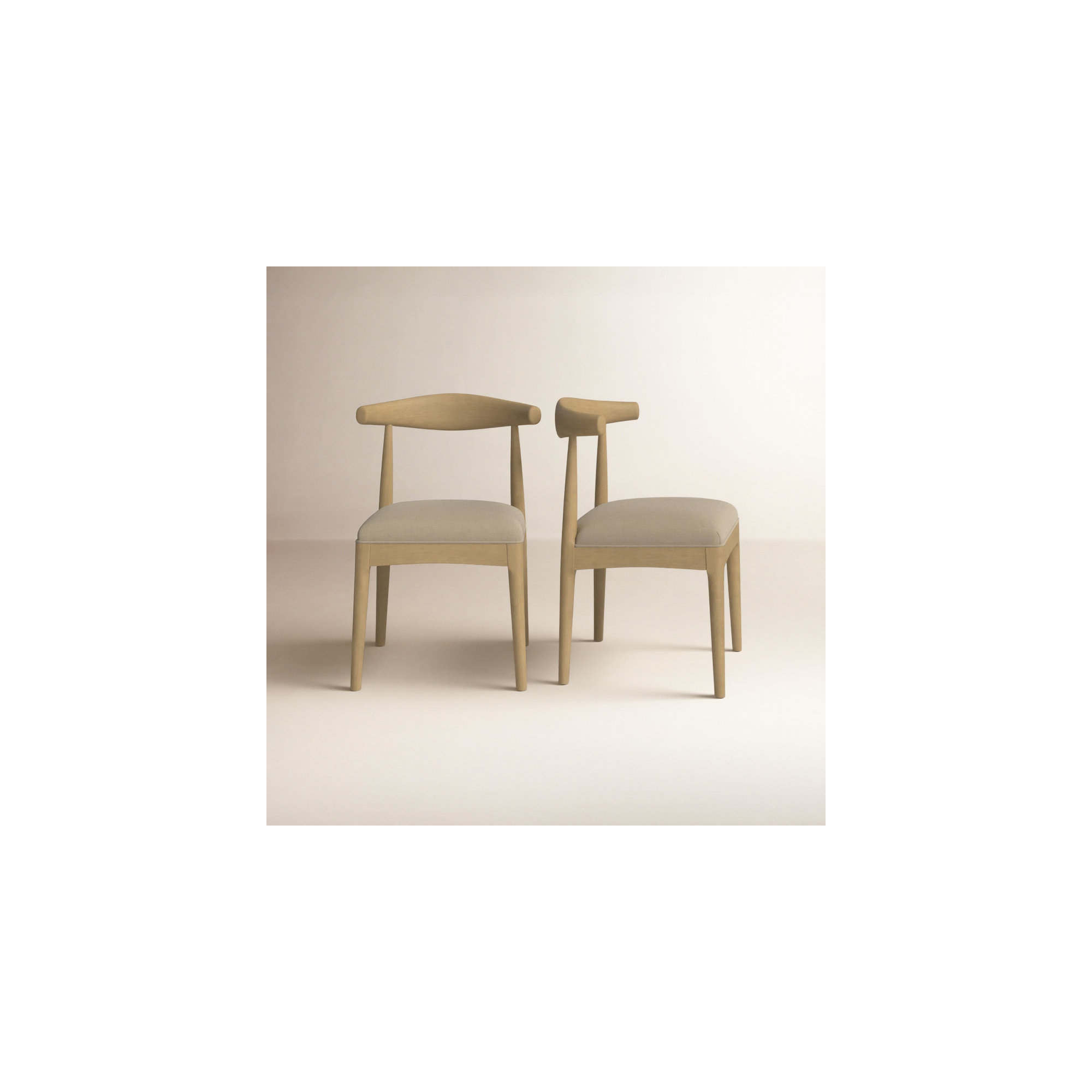 Asheboro Upholstered Wing Back Side Chair, Light Ash, Pebble Linen