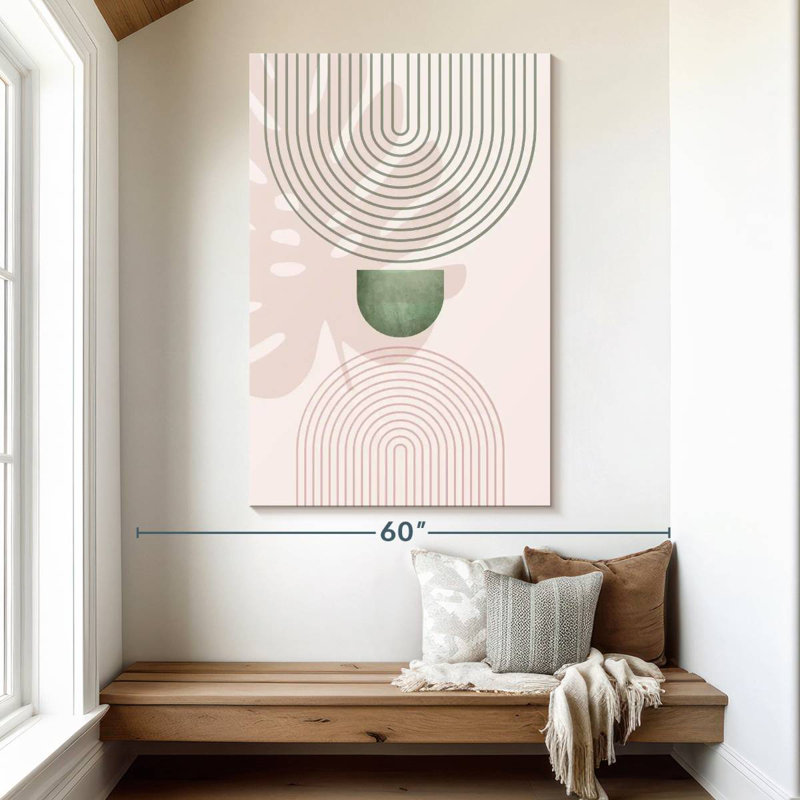 Avery Pink Green Mid-Century Botanical I, 51" H x 34" W