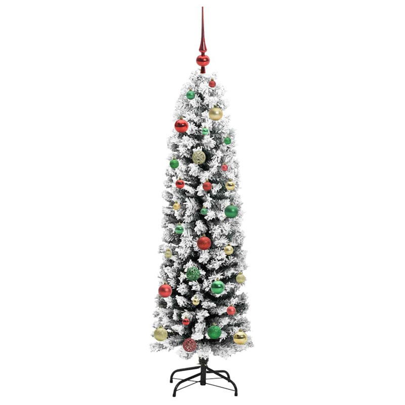 Artificial Christmas Tree with 150 LEDs with Stand, Red/Green/Gold, 4.92' H