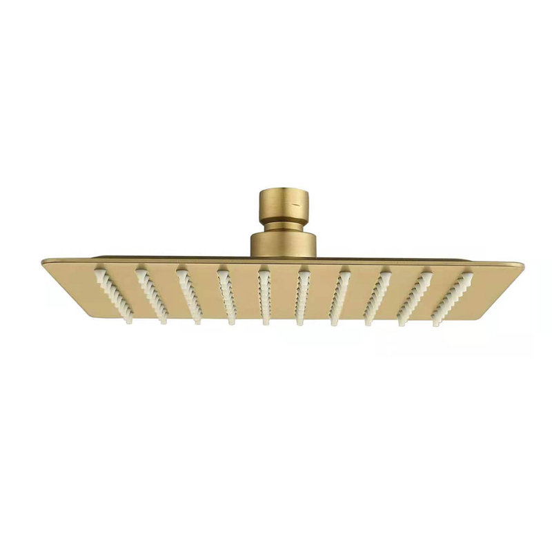 304 Stainless Steel 1.8GPM 12-Inch Single Function Square Rain Shower Head, Brushed Gold
