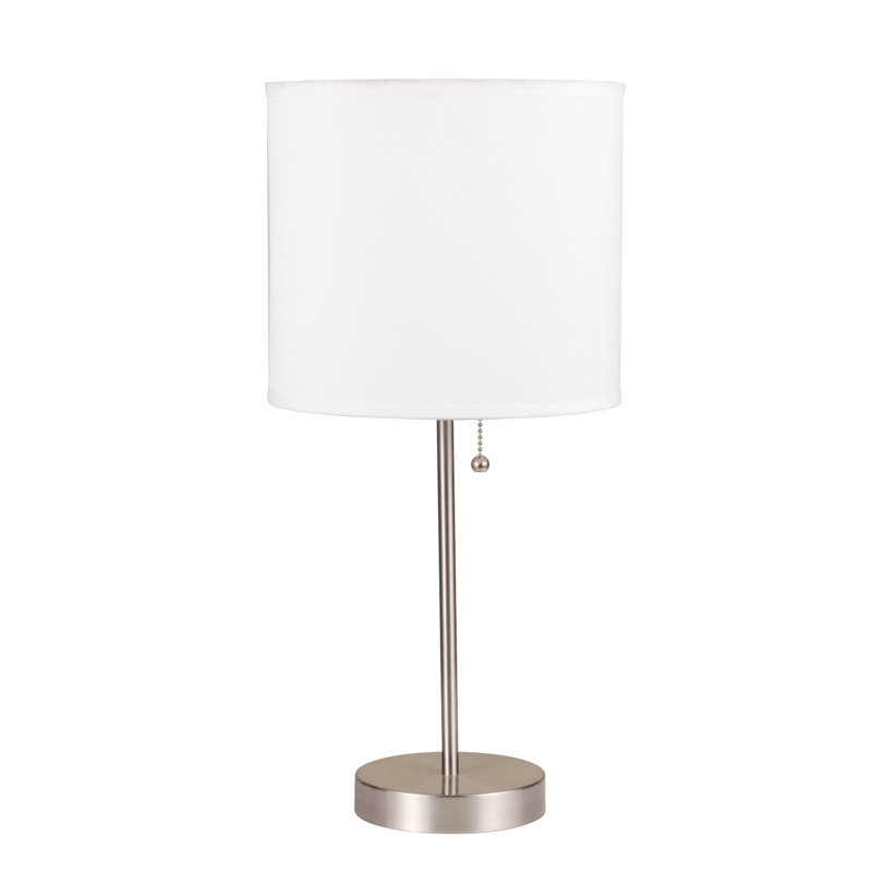 Lampe de table métallique 19,5 po Dante, Blanc, 19.5" H x 9" W x 9" D