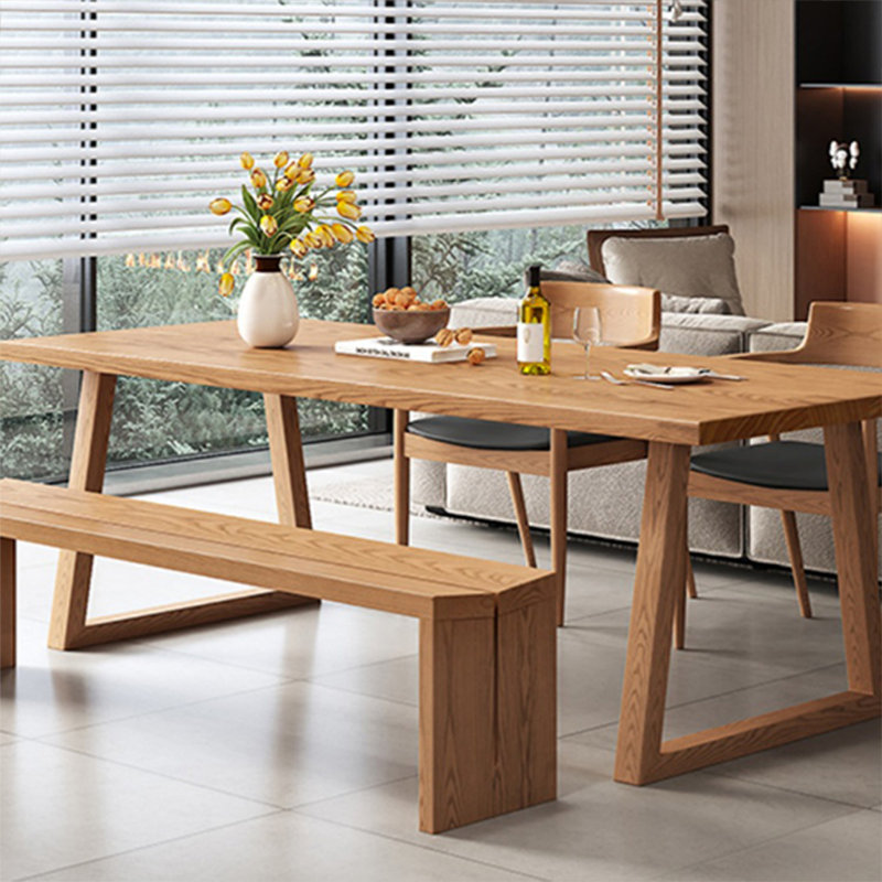 Classic solid wood table set, 29.52"H x 62.99"L x 31.49"W