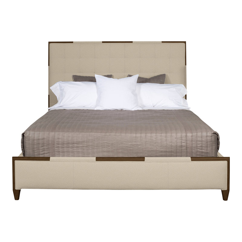  Thom Filicia Home Chatfield California King Upholstered Low Profile Panel Bed, Havana, Tuck Linen