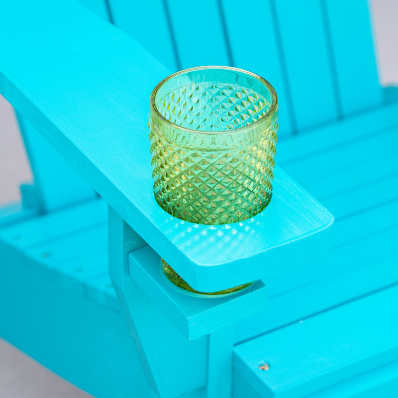 Sky Blue Chair With Cup Holder, For Outdoor Use In Patio, Deck, Garden, Backyard, Fire Pit Lawn,