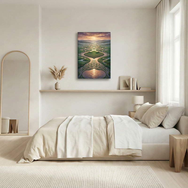 «Celtic River», reproduction d'art sur toile, ensemble de 1, H 36 po x l 24 po, Toile tendue
