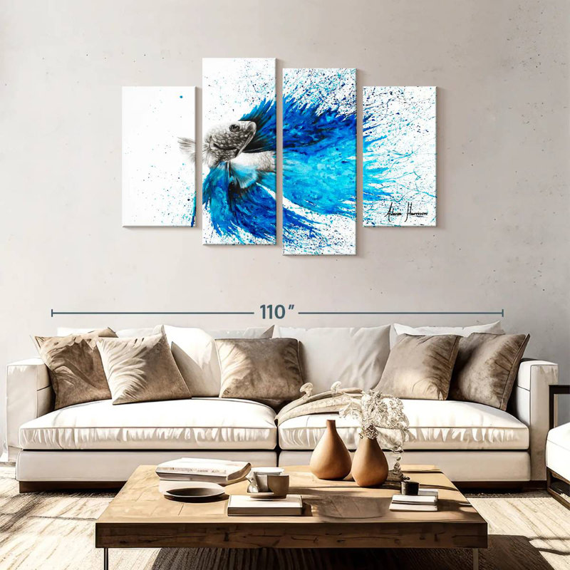Phthalo Fish Tail, 48" H x 75" W