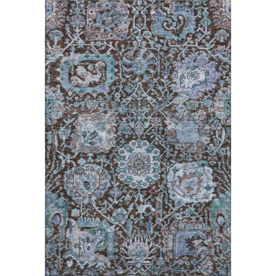 Premium Machine Washable Wayne AMF1101 Damask Rug
