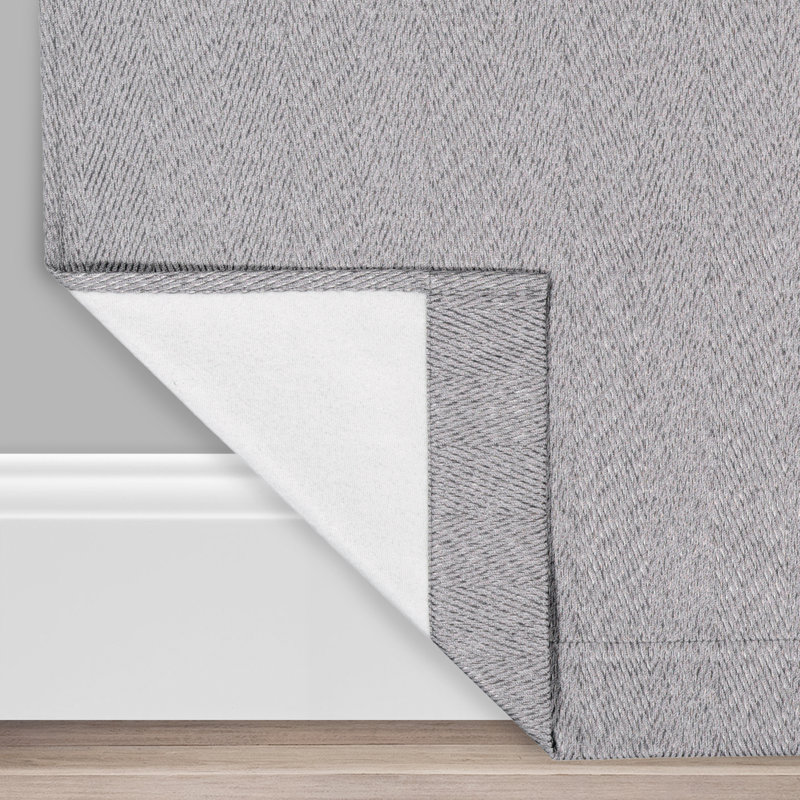 Eclipse Ambiance Chevron Draft Stopper 100% Blackout Grommet 50 x 84 Curtain Panel in Grey, Green, 63" W x  50" L