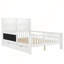 Lit plateforme double avec tableau noir, tiroirs et tablettes de rangement en bois massif, conception amusante et peu encombrante-48881558-48881559