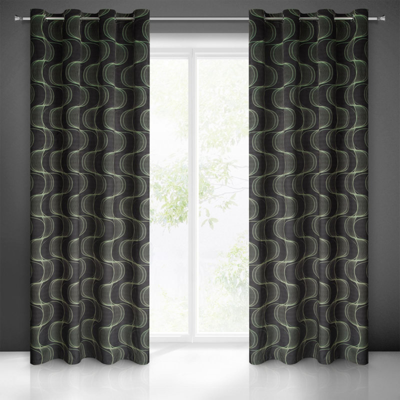 Akaya Eyelet Blackout Curtain, Green