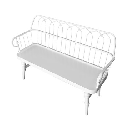 Modern Farmhouse Metal Spindle Back Bench, Entryway Accent Bench with Decorative Design