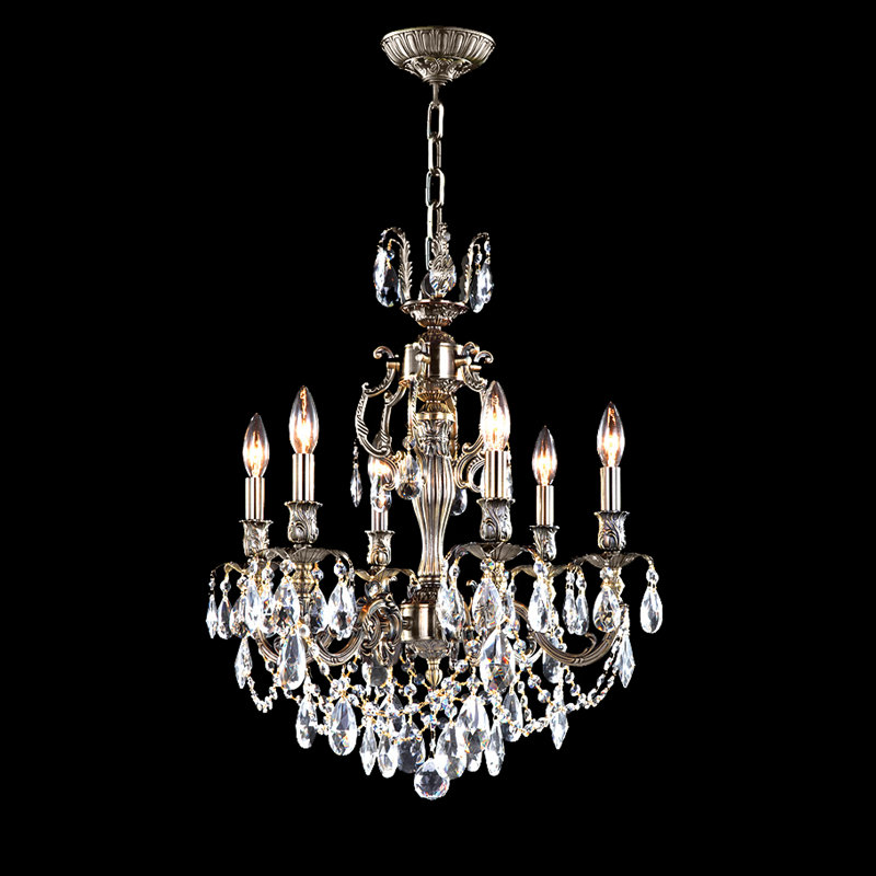 Brindisi 6 - Light Dimmable Tiered Chandelier, Silver, Clear, Swarovski Spectra