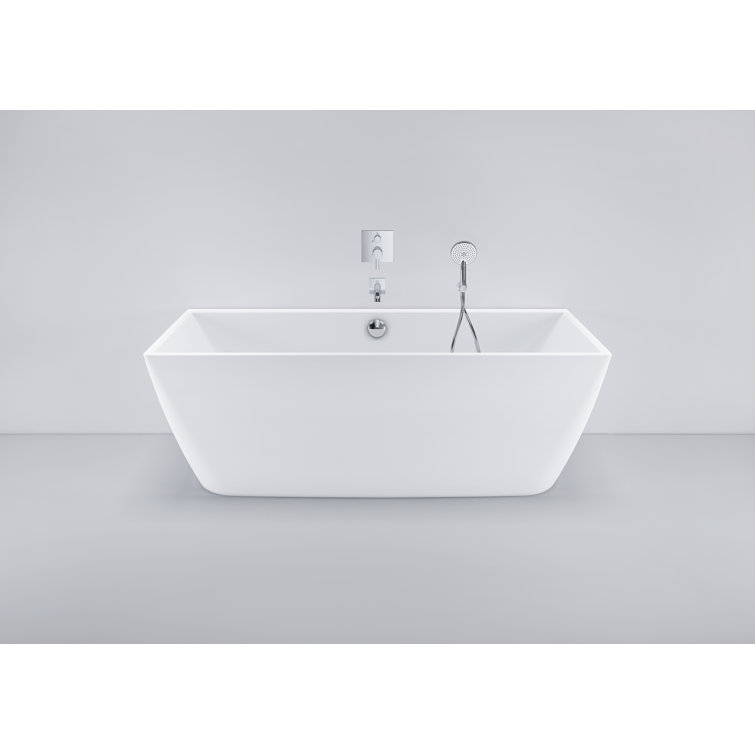 73" x 34" Freestanding Soaking Solid Surface Bathtub
