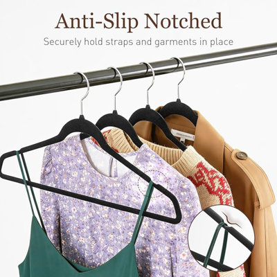 Velvet Hangers 100 Pack, 17.5" Non-Slip Clothes Hangers, White | 10 lbs Capacity, 360° Swivel Hook, 0.2" Slim Space-Saving Design for Closet, Suits, Pants, Coats, Skirts, Jeans, Sweaters