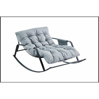 Extra-Wide Technical Leather Rocking Chair with Gliding Motion, Modern Accent for Living Room and Nursery