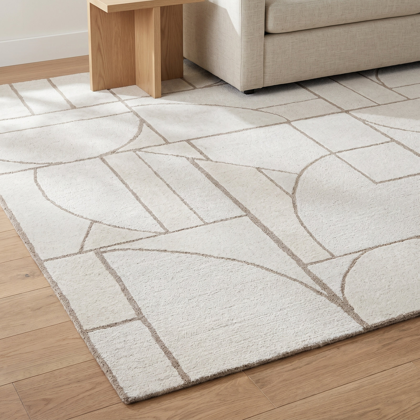 Helaine Hand-Tufted Abstract Wool Rug, Rectangle 6' x 9'