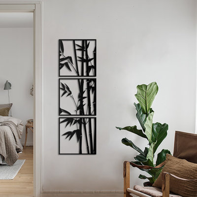 Élégant accessoire mural décoratif en métal, noir, 17,7 po x 17,7 po | Fabrication 100% acier, épaisseur: 0,05 pouce | Léger à 6,6 lb | Parfait pour la décoration intérieure moderne et la présentation d'art mural unique