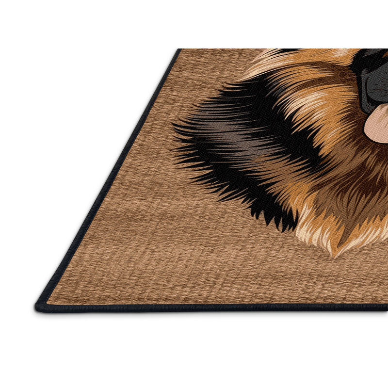 Washable German Shepherd Dogs Area Rug, Rectangle 2' x 3'