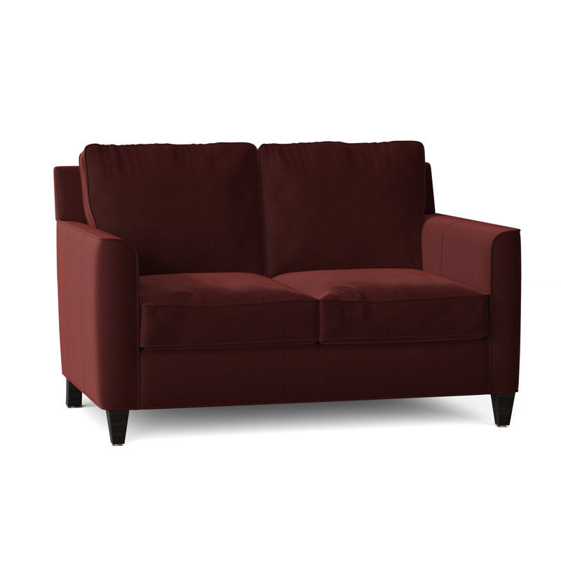 Yorba Leather Loveseat, Cobblestone, Aline Fumo Genuine Leather