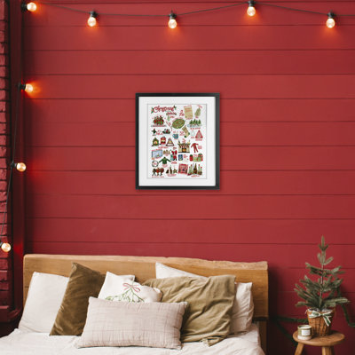 Fun Christmas Traditions Framed Print Under Glass, design by Giao Williams