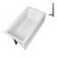 Baignoire en alcôve en acrylique blanc brillant avec drain extérieur 66 po x 34 po Streamline-108298499