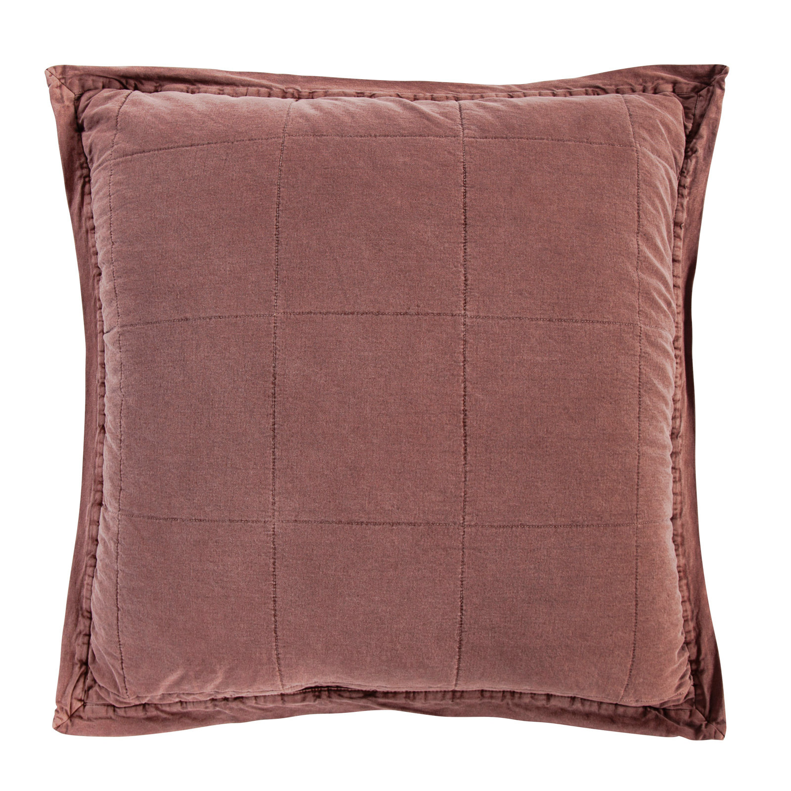 Stonewashed Cotton Canvas Solid Color Timeless Basic Rustic Chic Pillow Sham, Euro, Sarsaparilla