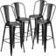 Blake Industrial Style Bar Chair - Set of 4 - Modern Metal Bar or Counter Height-945876838-945876837