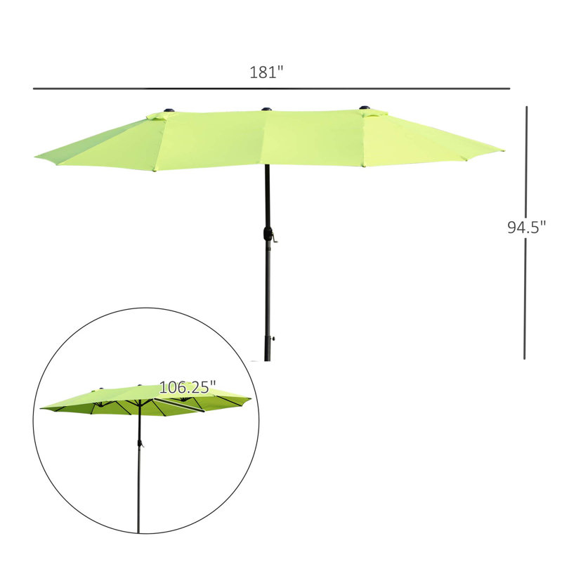 Parasol de plage 15 pi Madisyn, Vert
