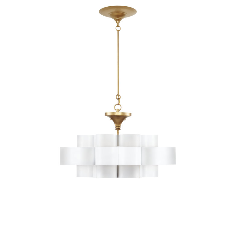 Grand Lotus 1 - Light Unique/Statement Pendant, Sugar White