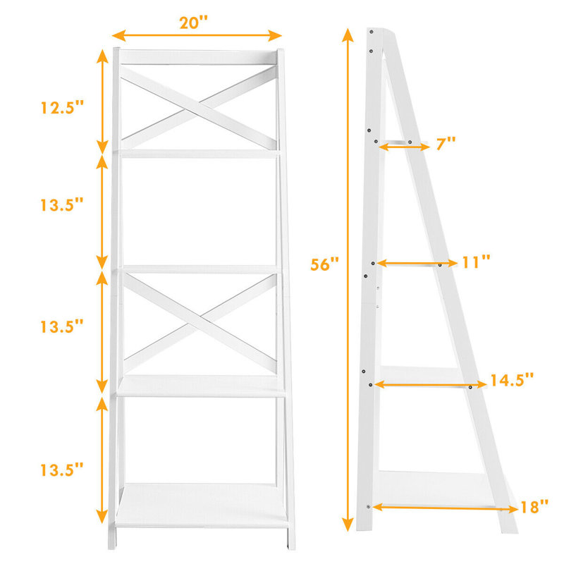 Lessard Ladder Bookcase, White