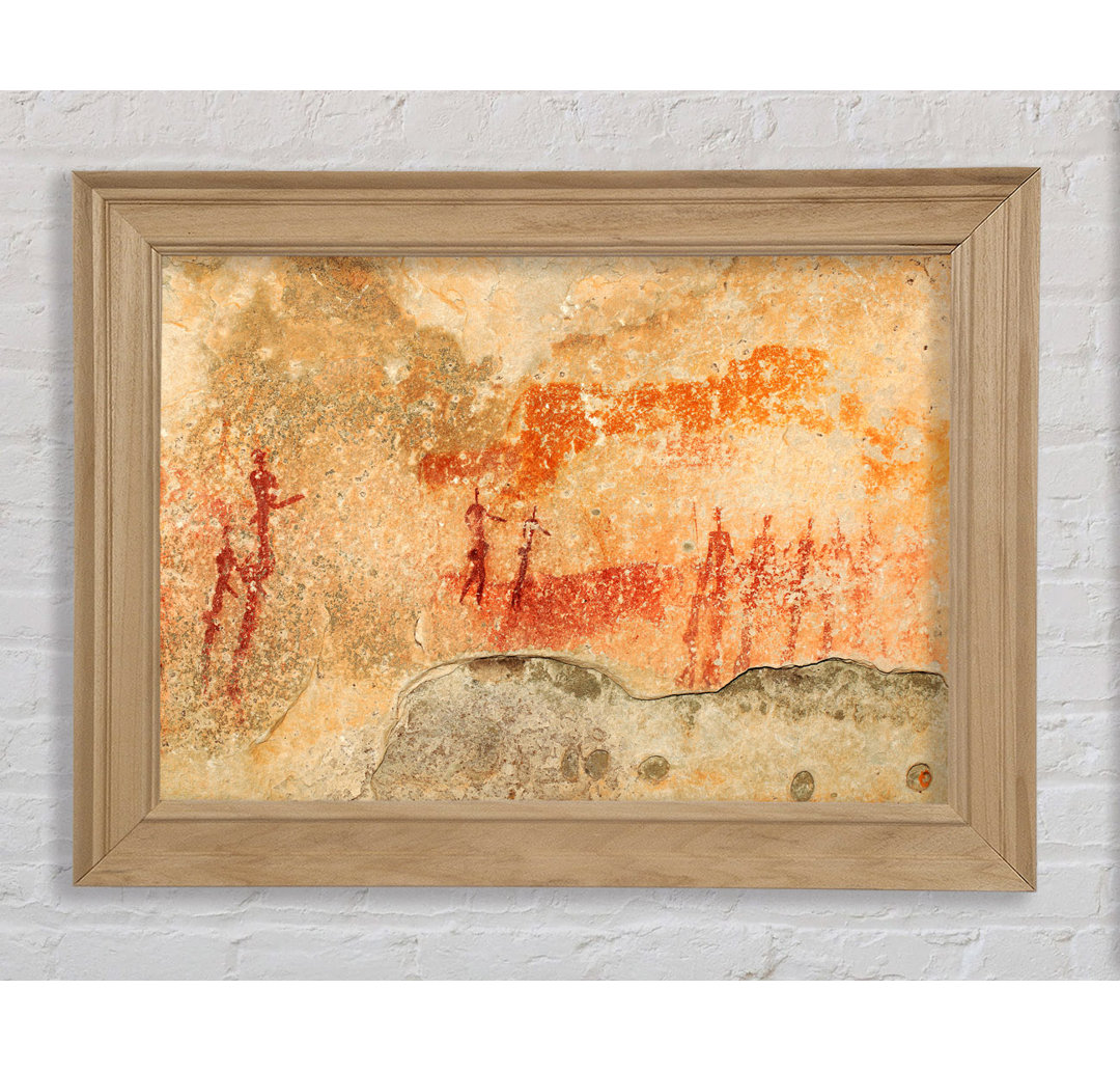 Gerahmtes Leinwandbild Primitive Cave Art 2