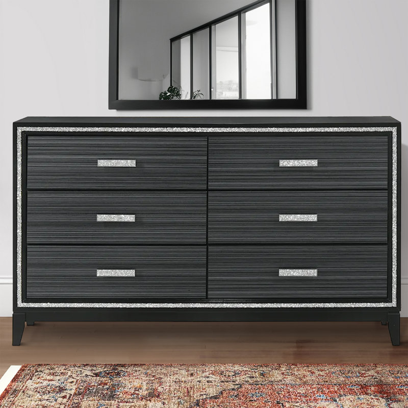 Commode double 6 tiroirs l 63 po
