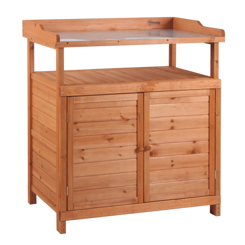 Potting Bench 8 ft. W x 4 ft. D Wooden Pent Tool Shed