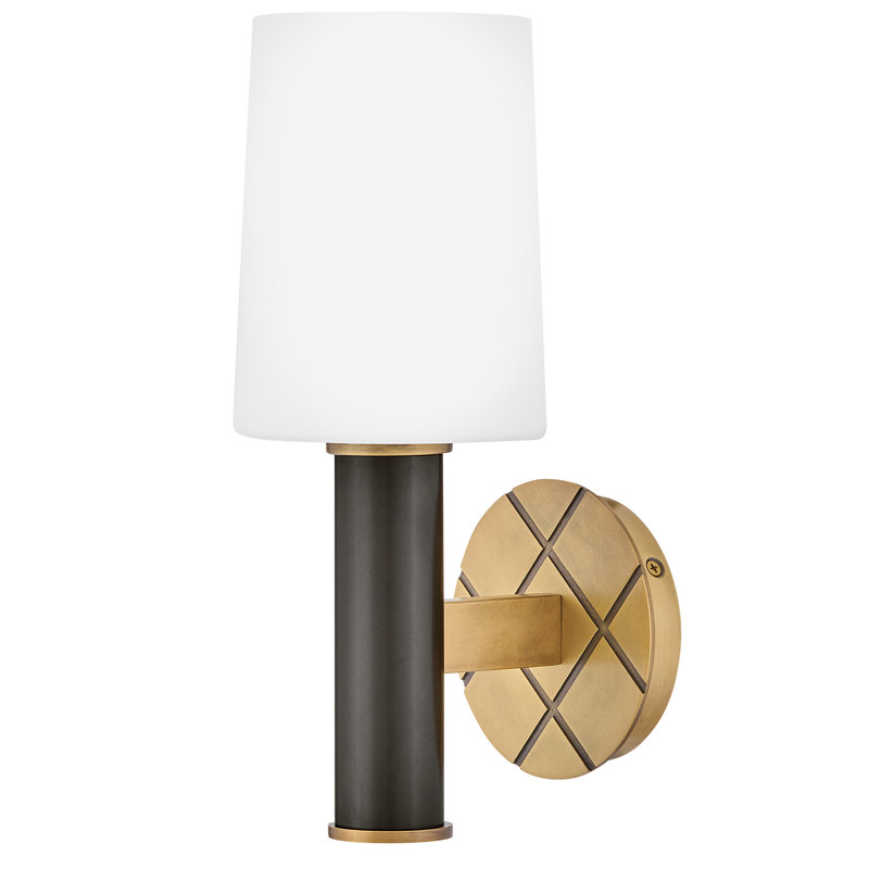 Hinkley Declan Medium Single Light Wall Sconce with Crosshatch Motif
