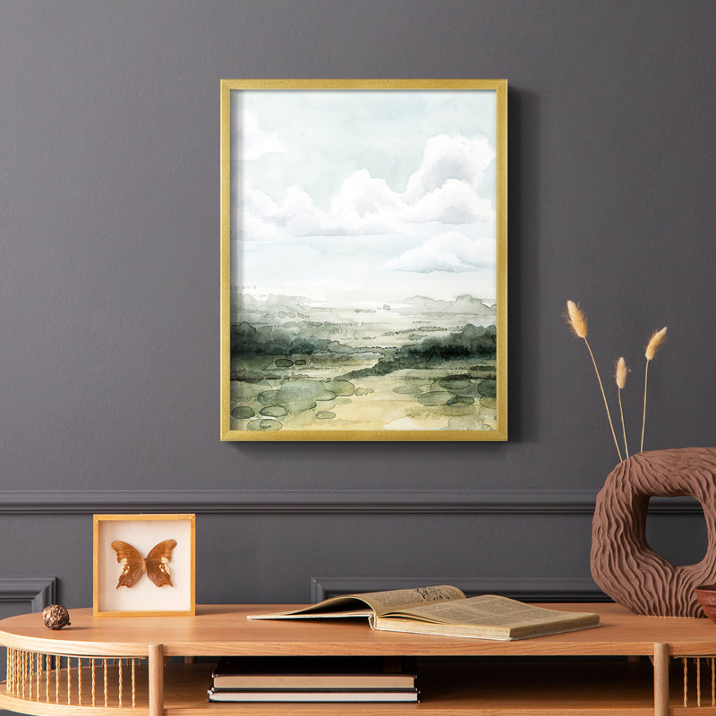 «Valley Highlight I», reproduction encadrée - bois massif, Or, H 14 po x l 11 po