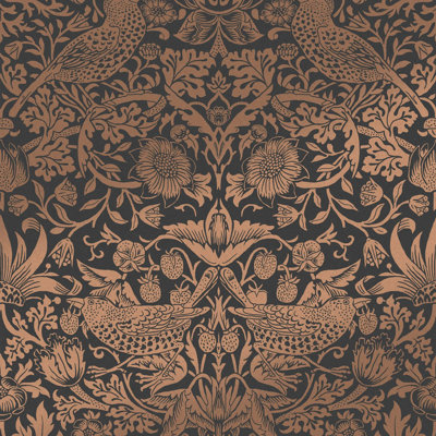 William Morris At Home Strawberry Thief Floral Wallpaper