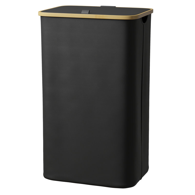 Laundry Hamper with Lid, 110L Large Collapsible Clothes Basket with Bamboo Handles for Bedroom, Bathroom, Dorm and Laundry Room